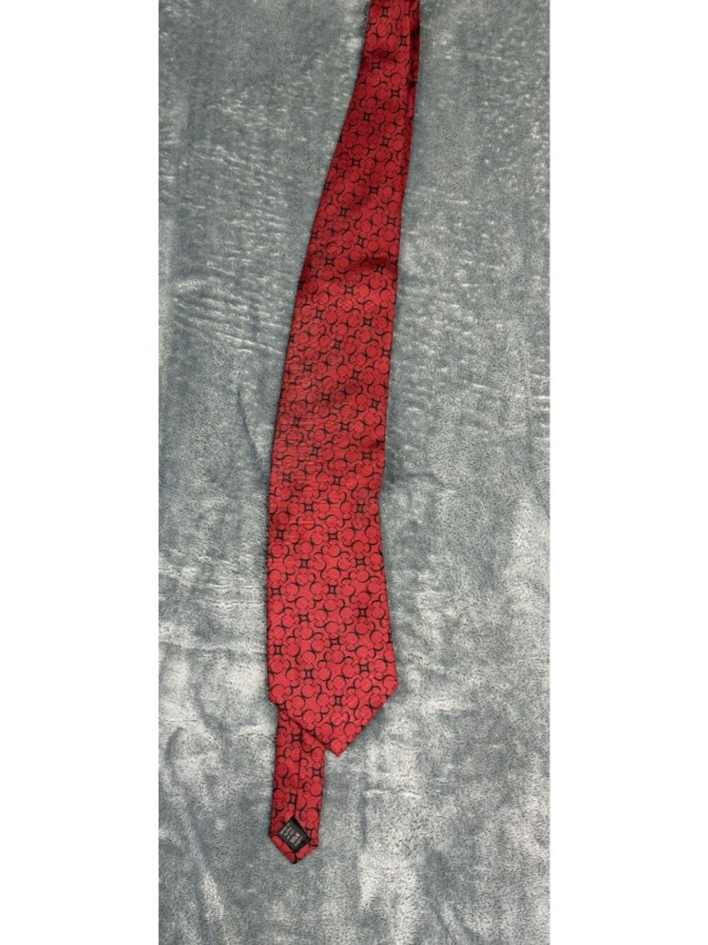 Walt Disney World Red Black Mickey Mouse Pattern Tie